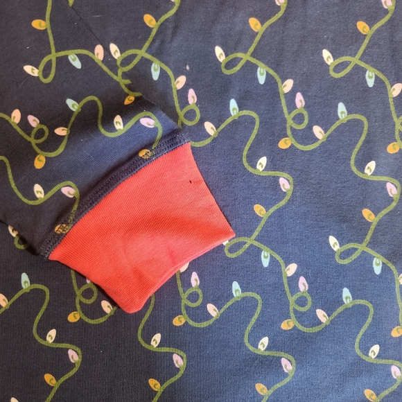 Pact Organic Dream Bigger Pajama Set Christmas Lights Size L - Picture 4 of 16